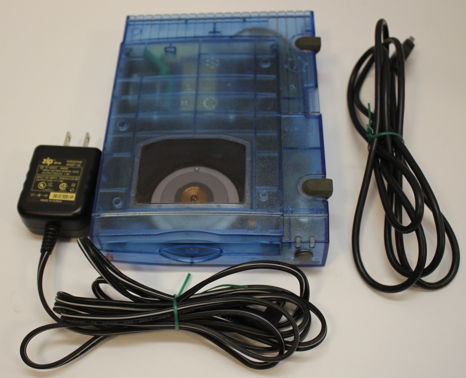 Iomega Zip 100 External Drive Z100USB Blue Clear - Untested Selling For Parts