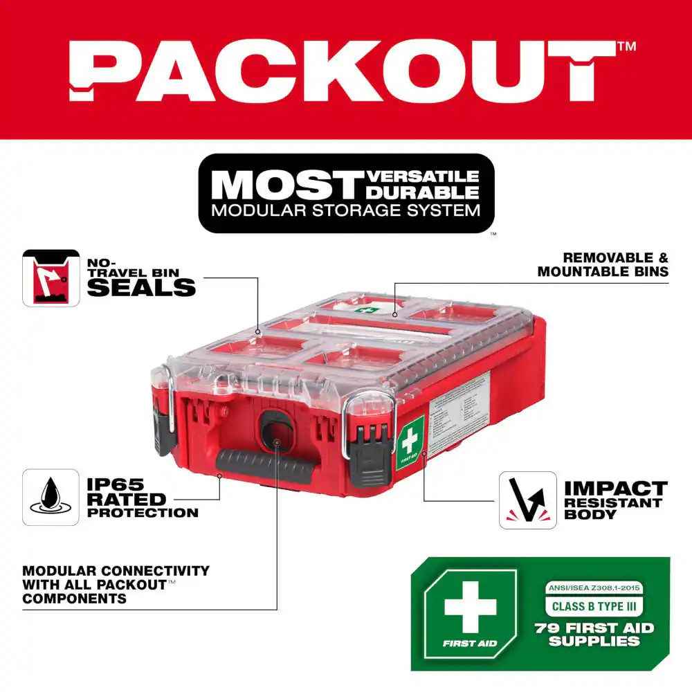 Class a Type 3 Compact Packout First Aid Kit (79-Piece) with High Performance St