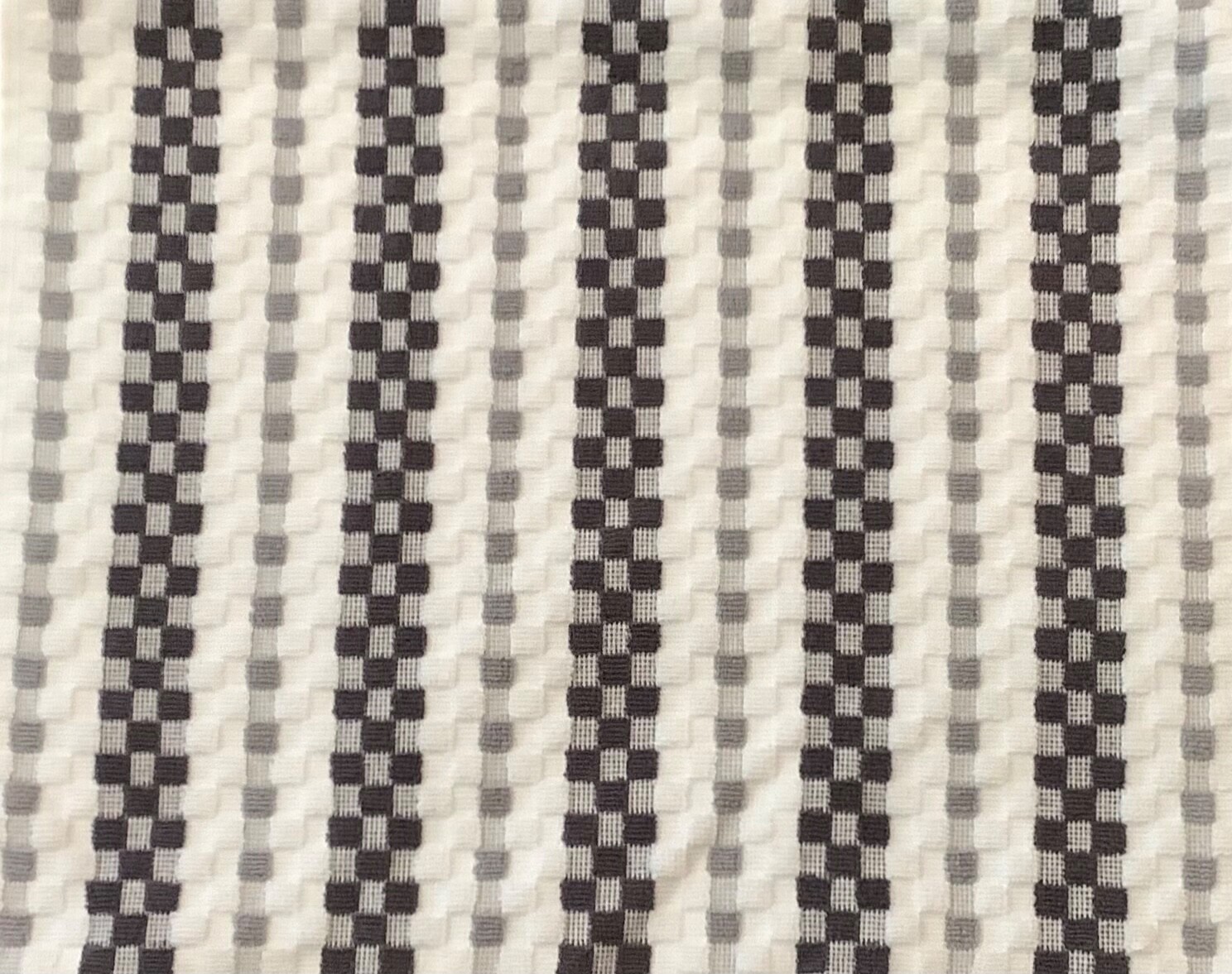 Double hanging kitchen towel gray plaid crocheted gray top