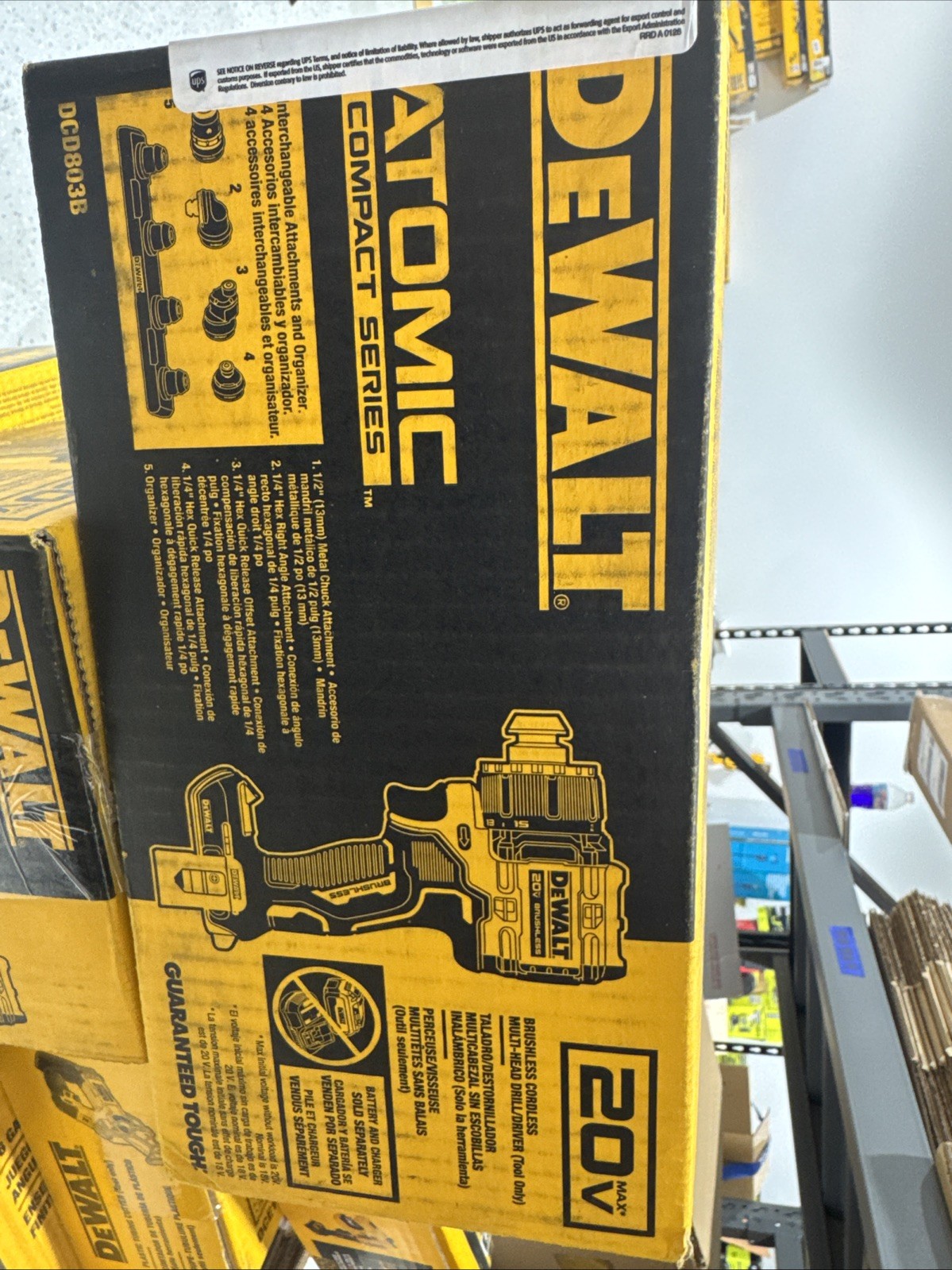 DEWALT DCD803B ATOMIC 20V MAX Brushless Cordless 1/2 in. Drill/Driver, Tool Only