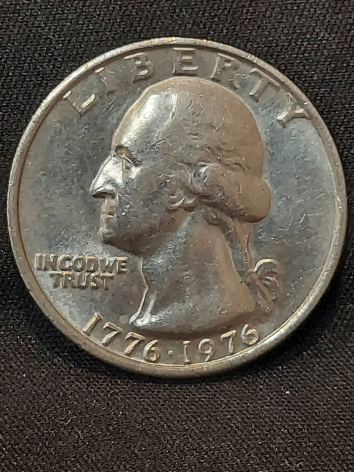 1776-1976 Bicentennial Quarter Error - Off Centered, Split Rim-Rare
