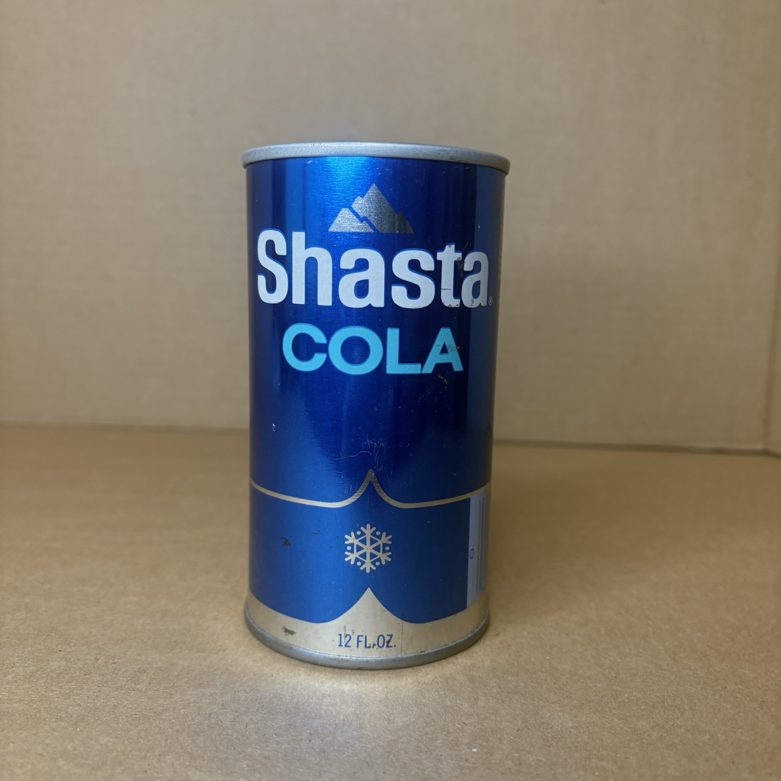 Shasta Cola Soda Can w/ Pull Tab Unopened Steel Small Snowflake Mid 1970’s PROP