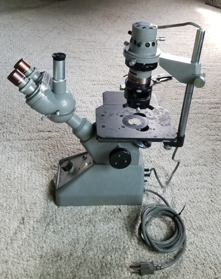 Vintage Olympus CK Inverted Microscope, 4x, 10x, 20x Objectives