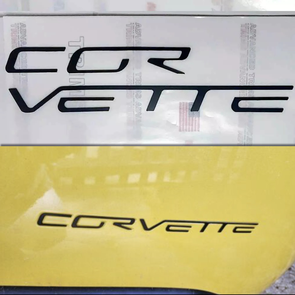2005-2013 Corvette C6 MATTE BLACK Plastic Letters Rear Bumper Emblem