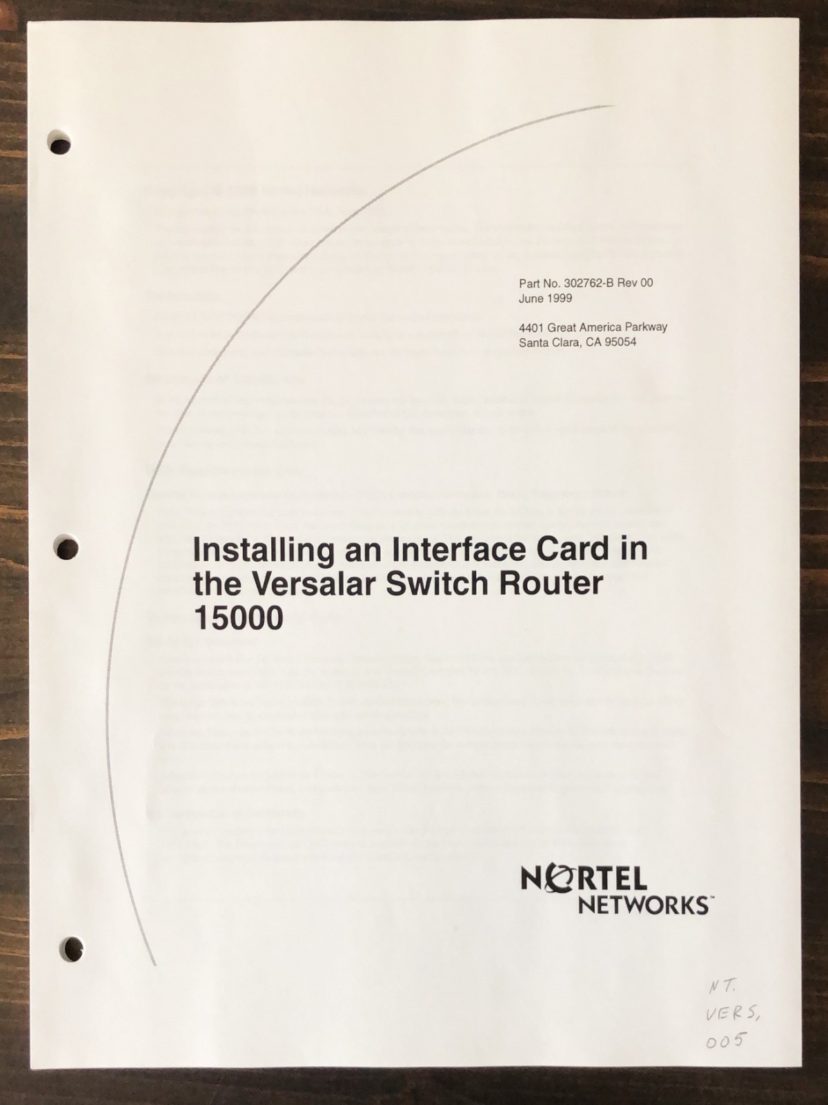 Nortel Networks - Installing An Interface Card - Versalar Switch Router 15000
