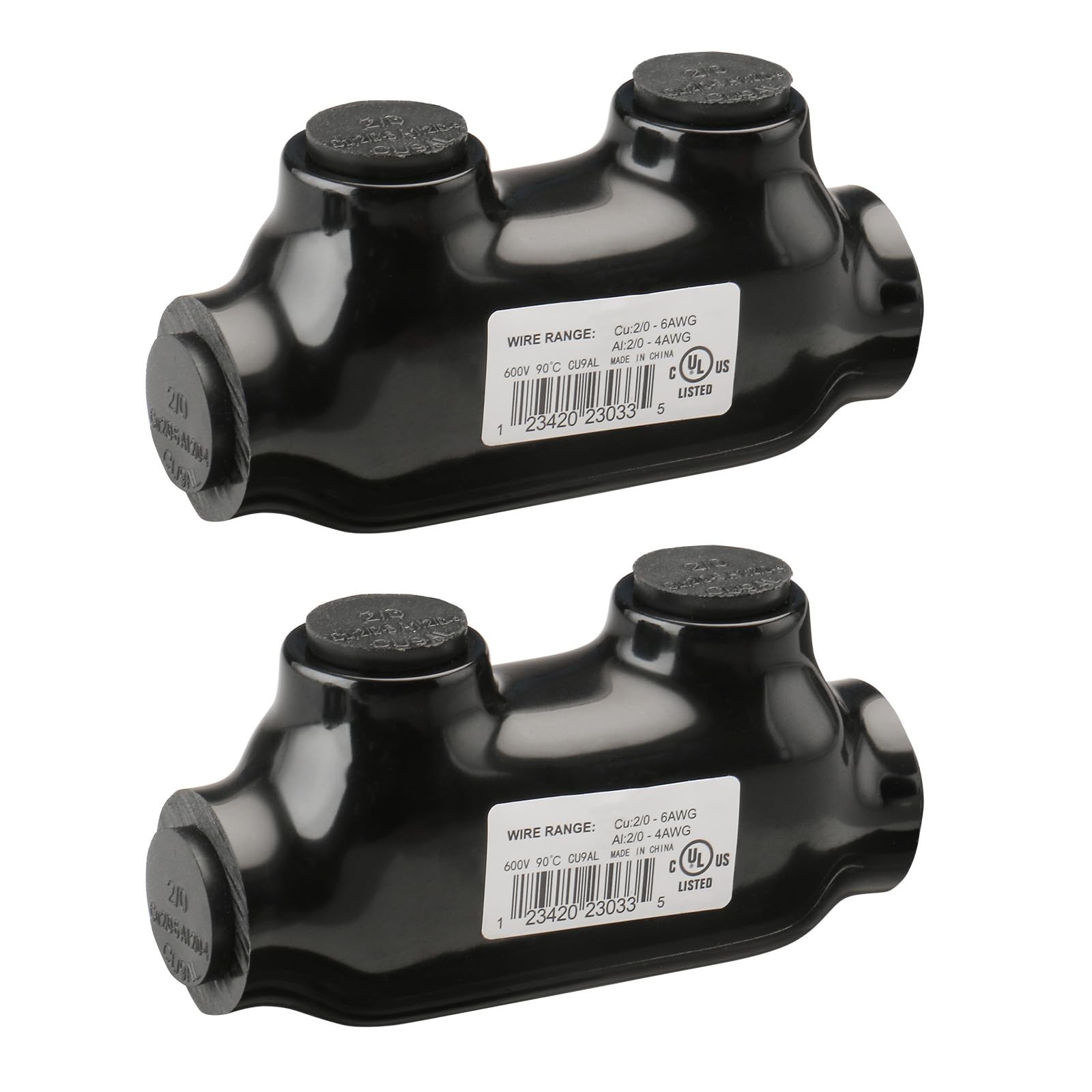 Wengart Insulated Inline Splice Connector,2Pack,Wire Range 2/0-6 Gauge,7/32" ...