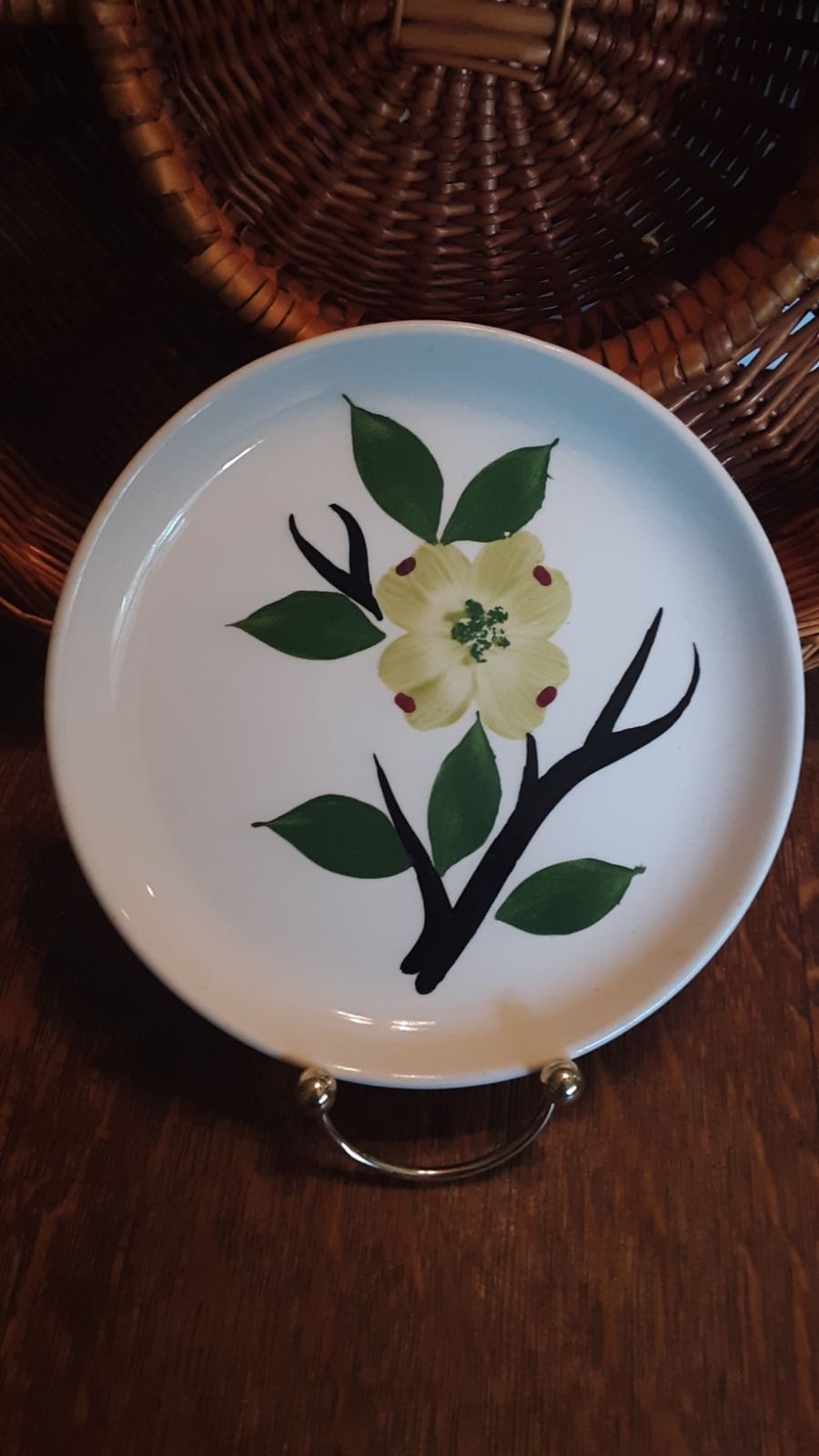 Vtg MCM Saucer Branch & Floral Design Asian Cottage 70s Tea Party Appetizers