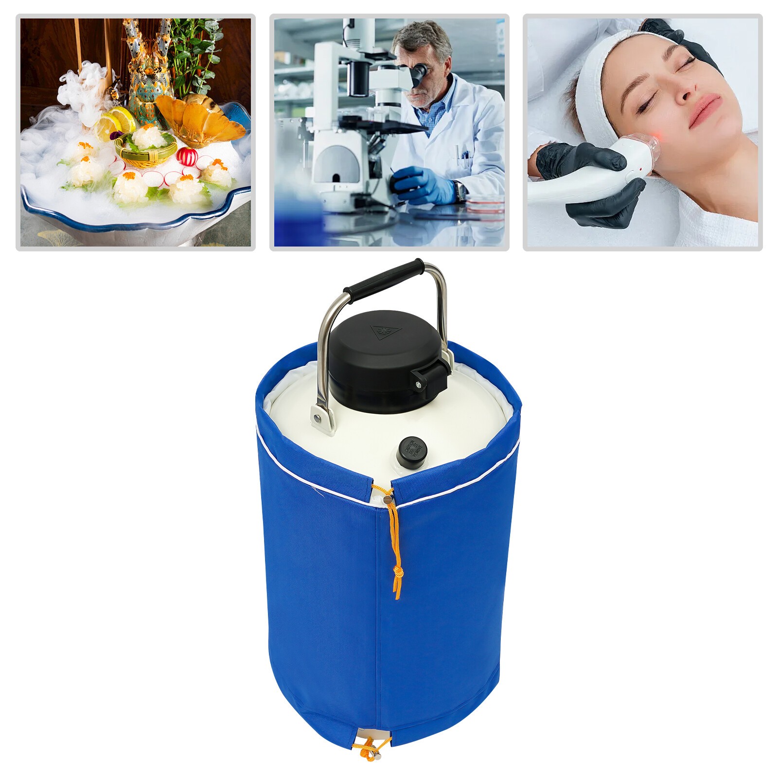 10L Liquid Nitrogen Container Liquid Nitrogen Tank Nitrogen Cryogenic Container