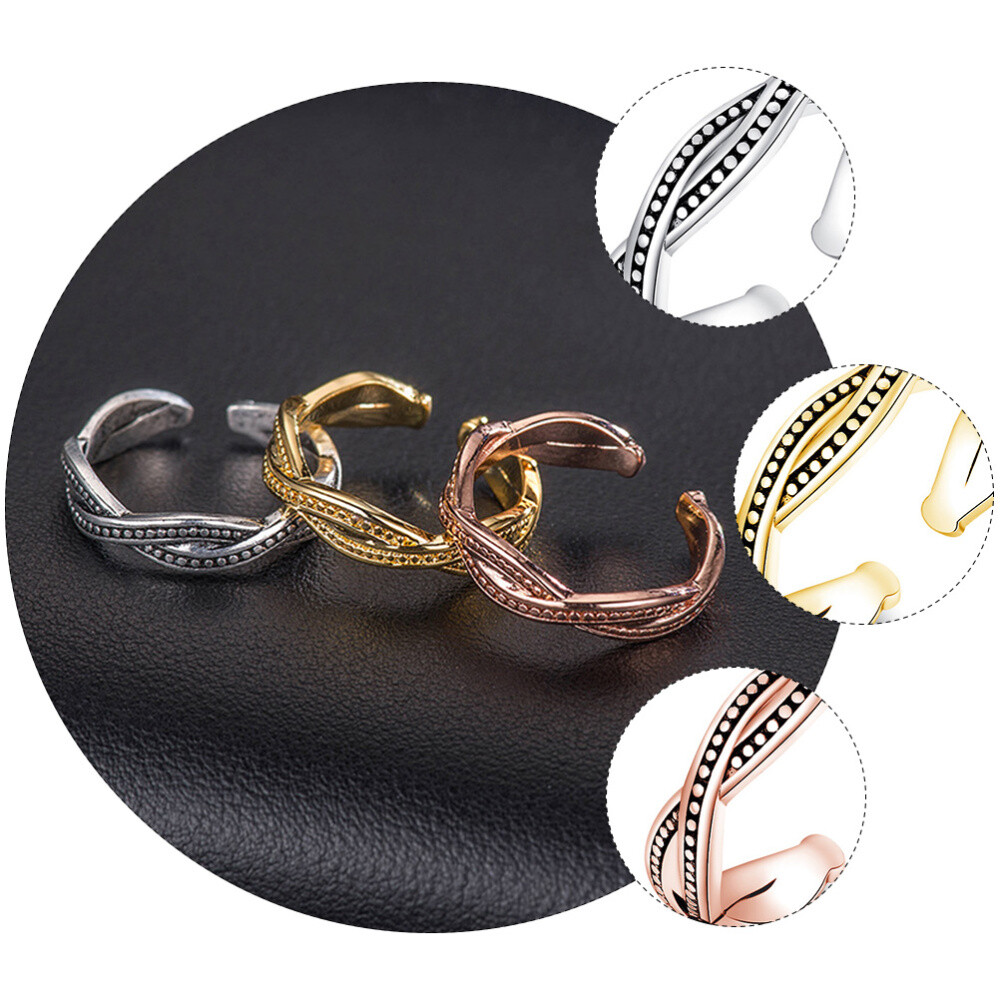 3PCS Adjustable Foot Ring Toe Ring Decoration Creative Knuckle Rings Set