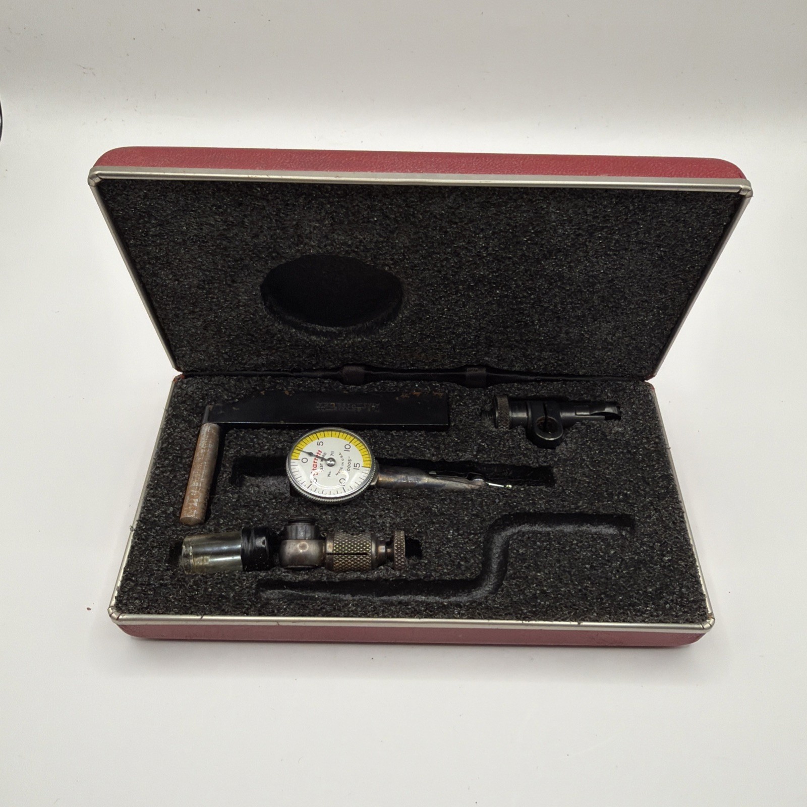L. S. Starrett No.711 Last Word Dial Test Indicator Set .0005" Original Case. H