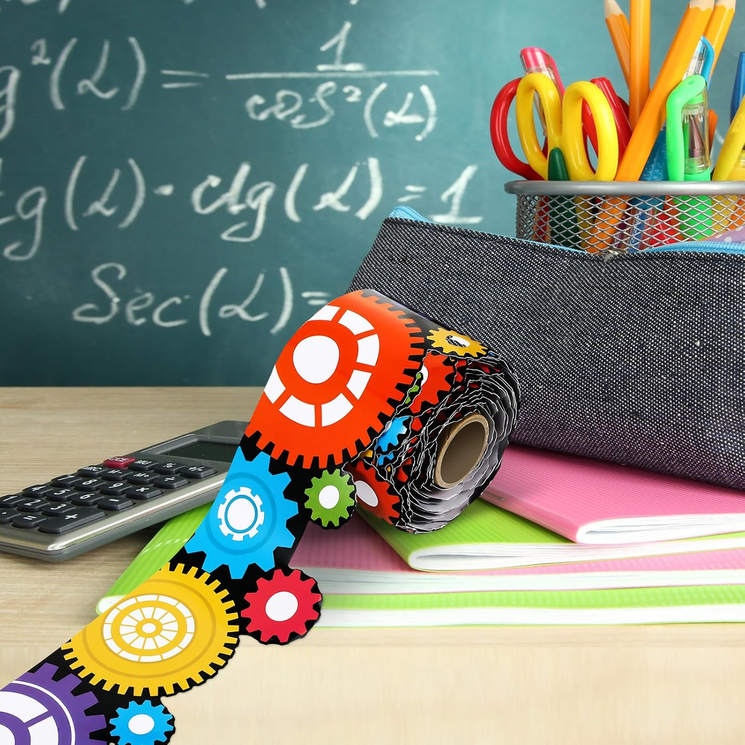 68 Ft Gears Bulletin Board Borders Engineering Science Classroom Decor for Bulle