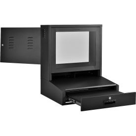Industrial Countertop LCD Computer Cabinet Black  Industrial 239114BK