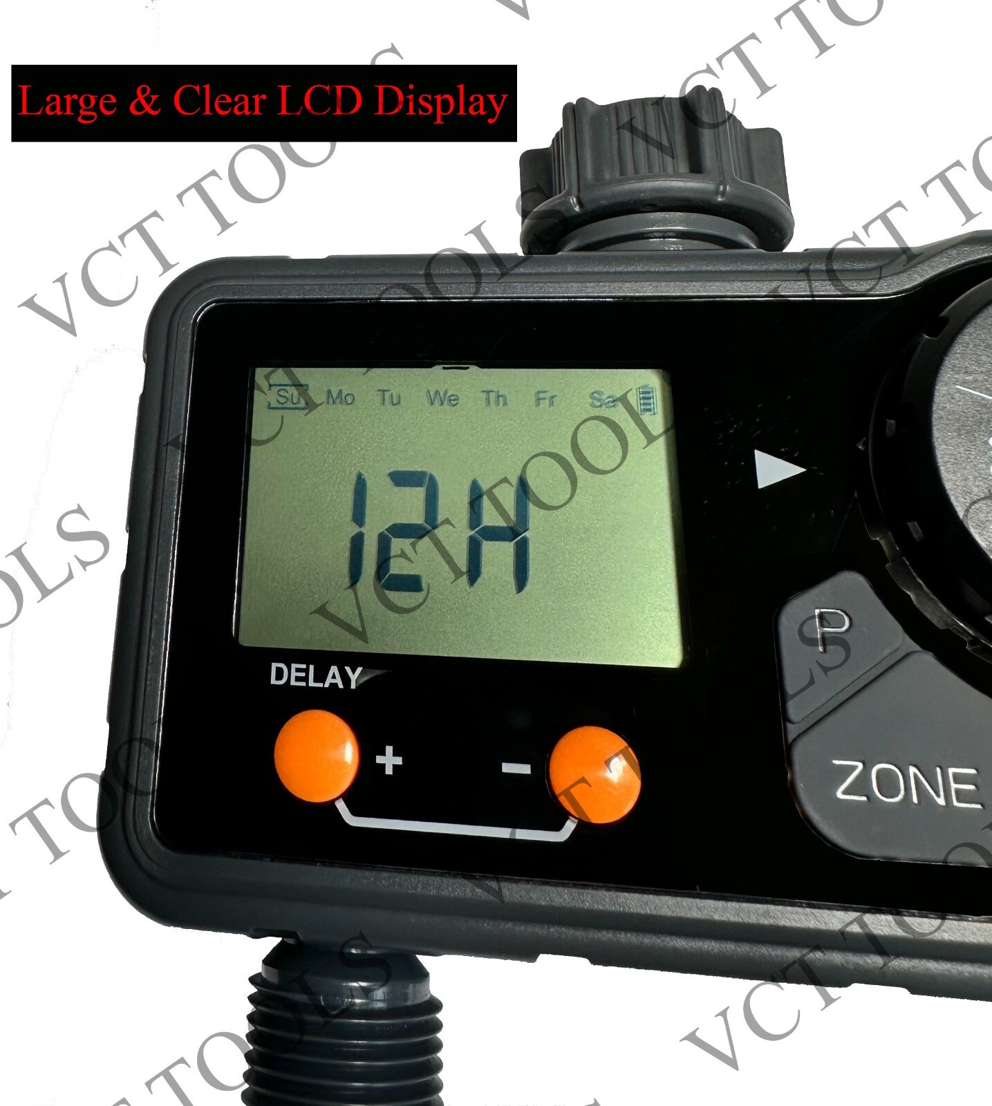 VCT Sprinkler Timer 2 Zone Outdoor Garden Water Hose Timer Big Screen