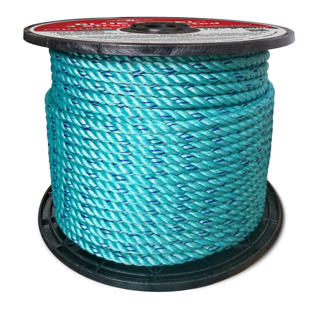 CWC BLUE STEEL ROPE - 1/2" X 1200' TEAL W/DARK BLUE TRACER
