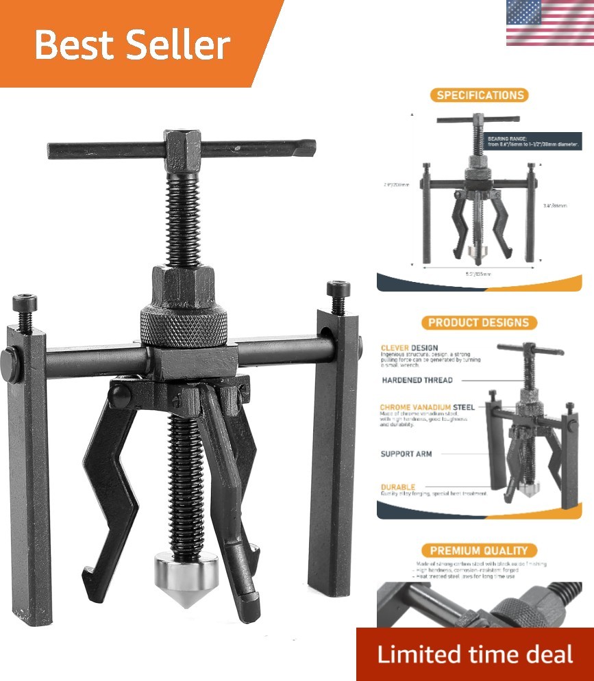 Heavy-Duty 3-Jaw Bearing Puller Tool for Efficient Automotive Maintenance