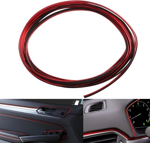 33ft Self-Adhesive Automotive Interior Trim Strips for Door and Das Color: Red