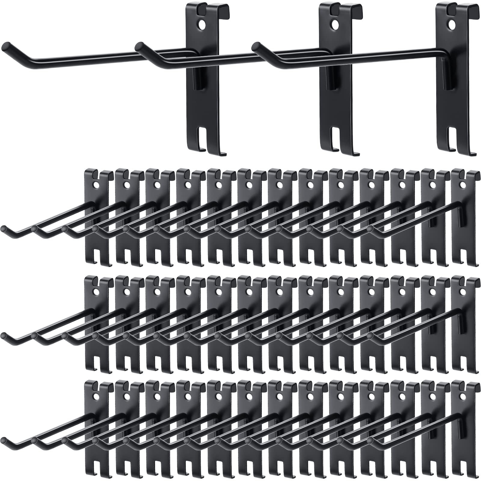 50 Pcs 4/6/8/10 Inch Gridwall Hooks Gridwall Peg Hooks Black Wall Grid Access...