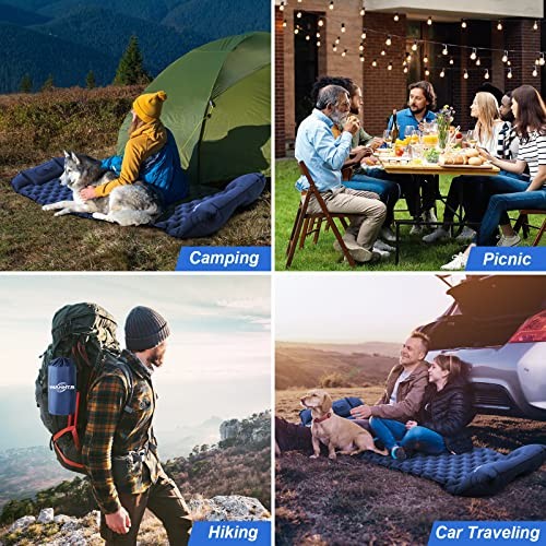 Blue Ultralight Inflatable Sleeping Pad—Bold-In Blue—Camping Sleeping Pad