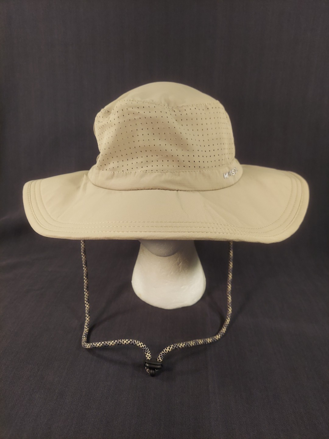 Mission Hydroactive Bucket Hat Beige Wide Brim Drawstring