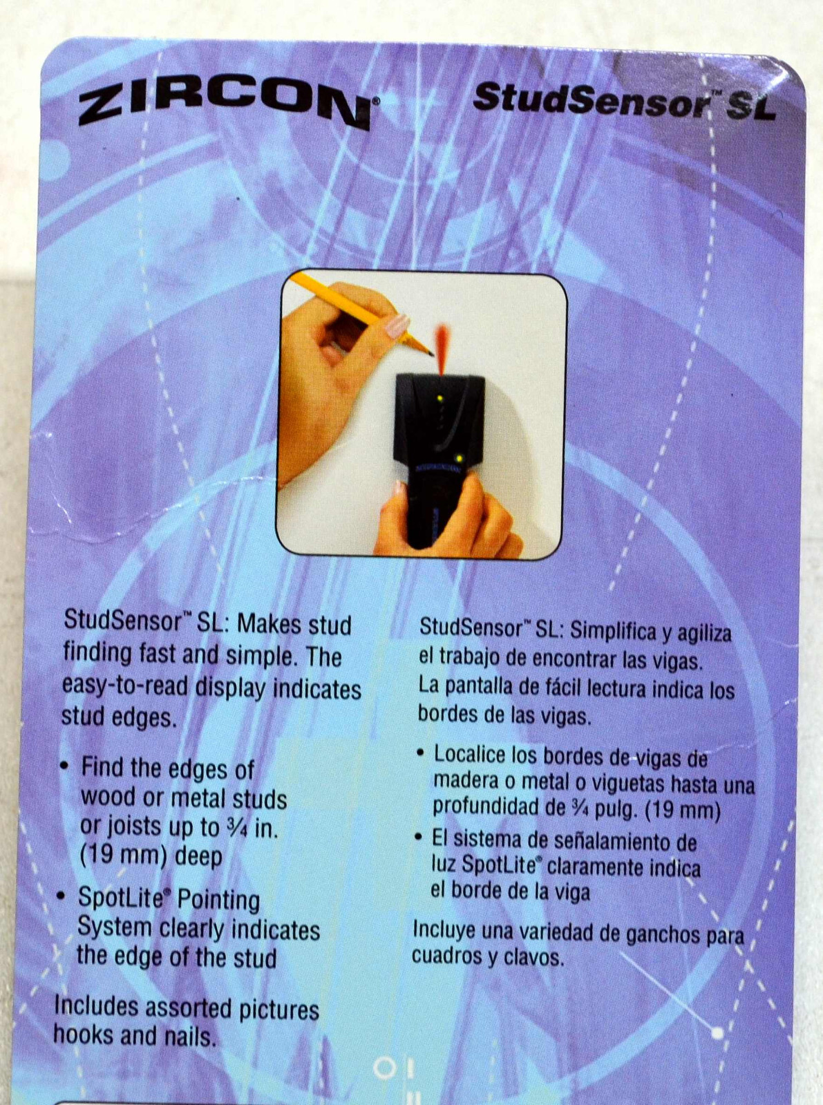 Zircon StudSensor SL - Stud Finder with SpotLite Pointing System - Edge Finding