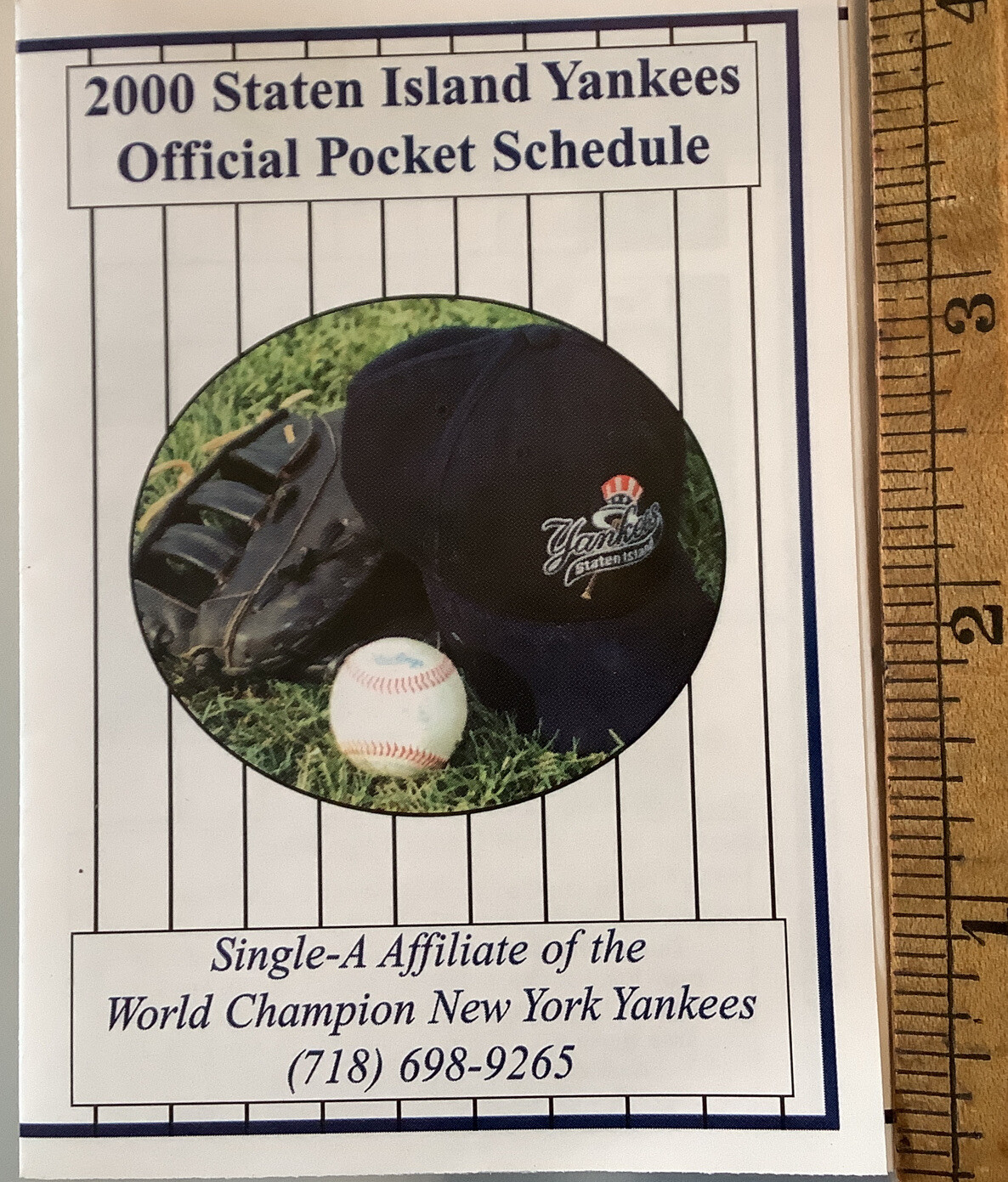 Yankees Champions Staten Island NYC 2000 Pocket Schedule Single-A Affiliate