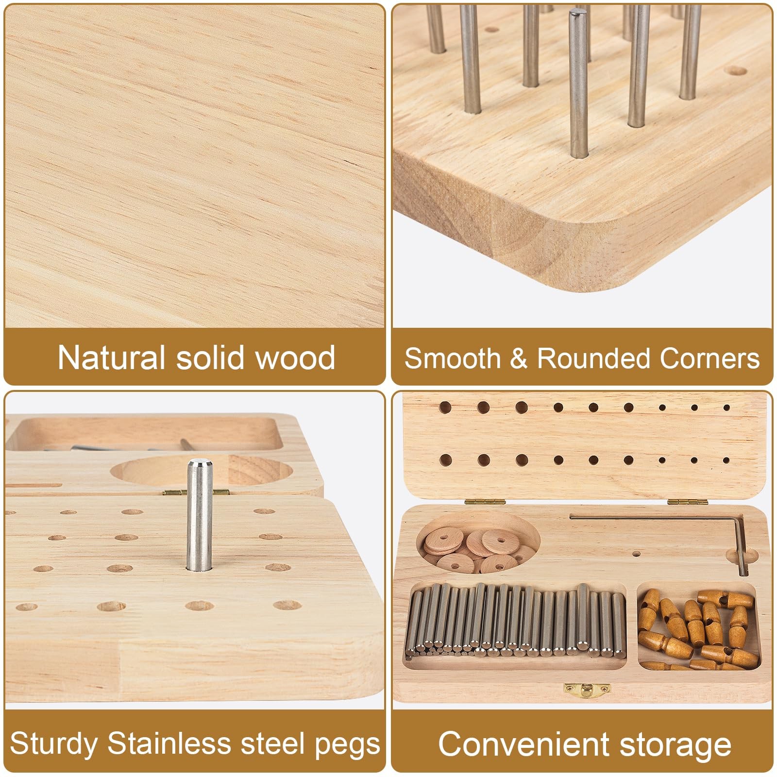 Wooden Pegboard for Finger Dexterity, 36-Hole Hand Therapy Peg Board with Mul...