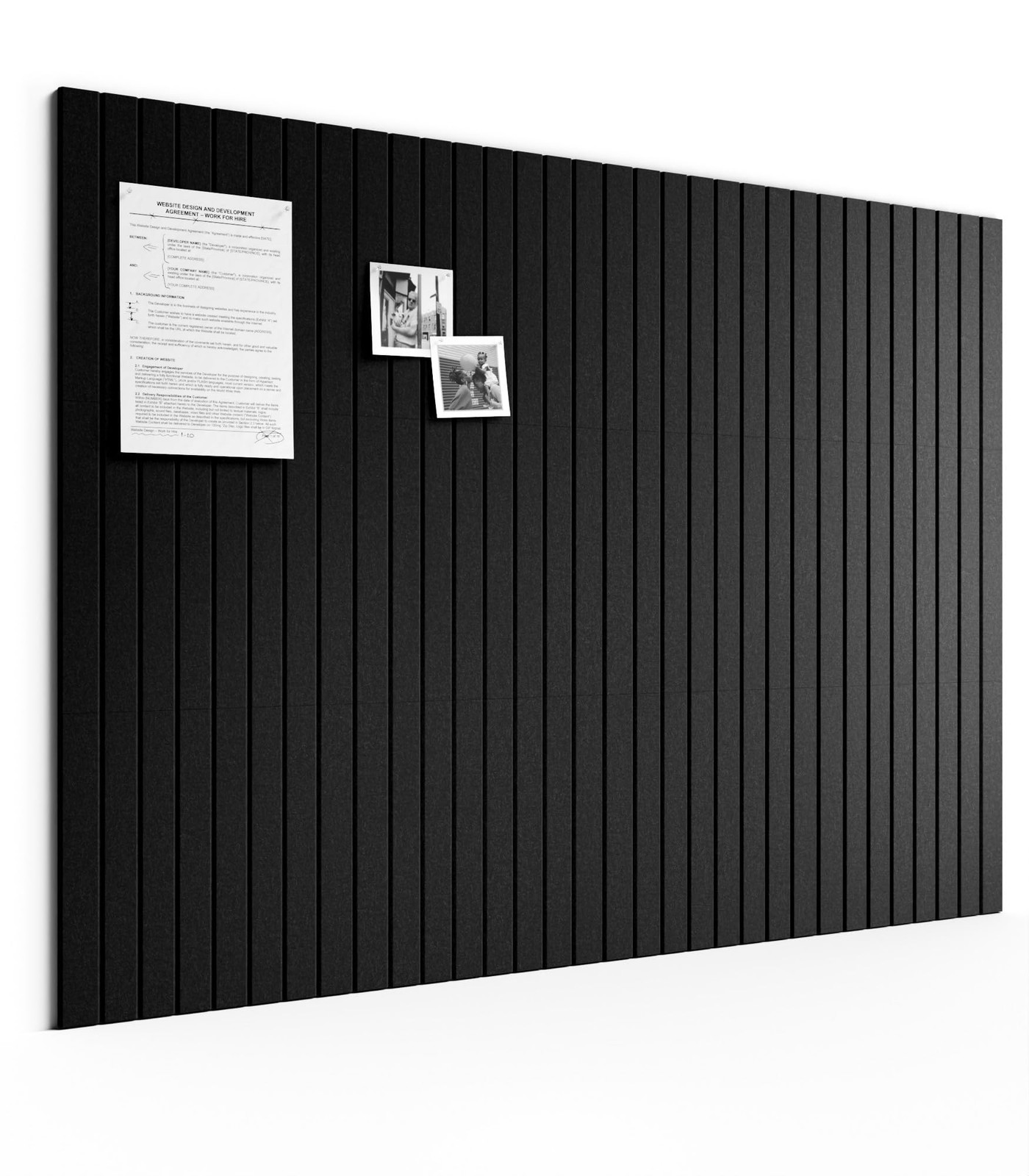 48"x 36" Large Felt Bulletin Board Tiles, Black