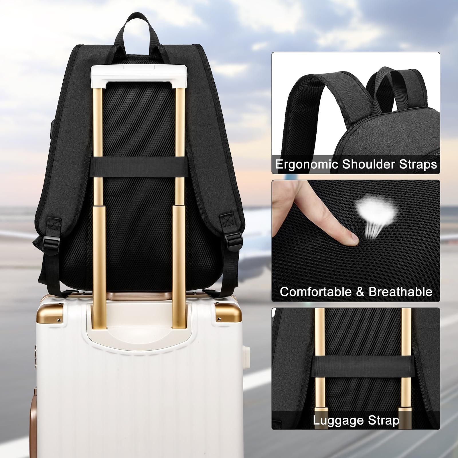 Casual Laptop Backpack,School Backpack Large Bookbag with USB for High School...