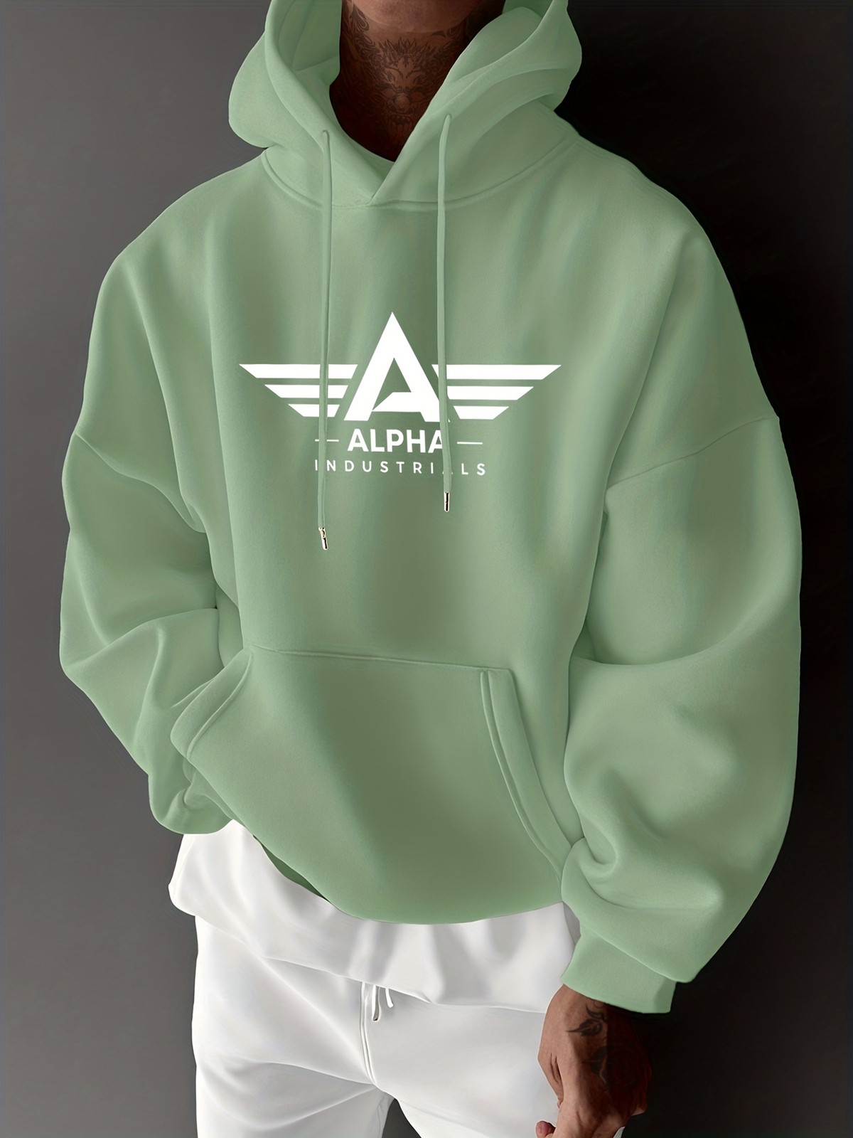 Men's new trendy autumn and winter hoodie, casual daily drawstring hooded