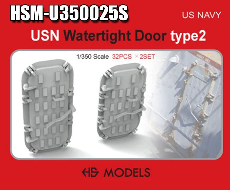 HS Models HSM-U3500025S 1/350 US Navy Type 2 Watertight Doors (64pcs)