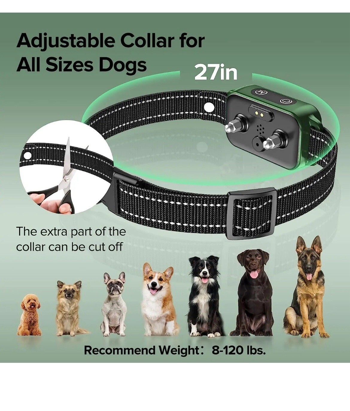 DINJOO Dog Bark Collar for Large Medium Small Open Box Item READ DESCRIPTION