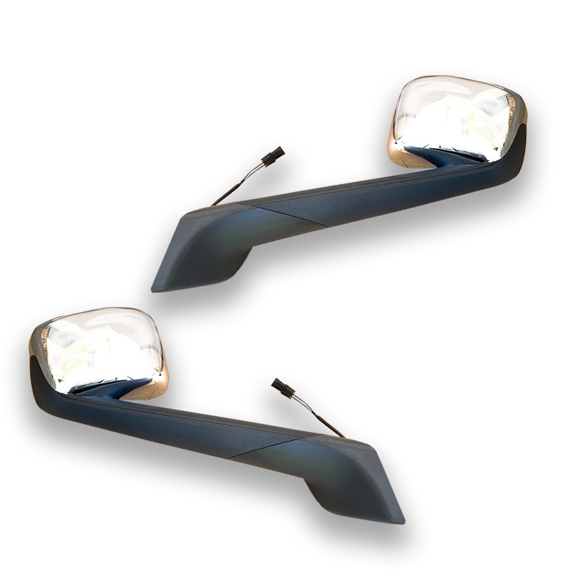Chrome Hood Mirror Heated Left Right Pair For Freightliner Cascadia 2017-2022