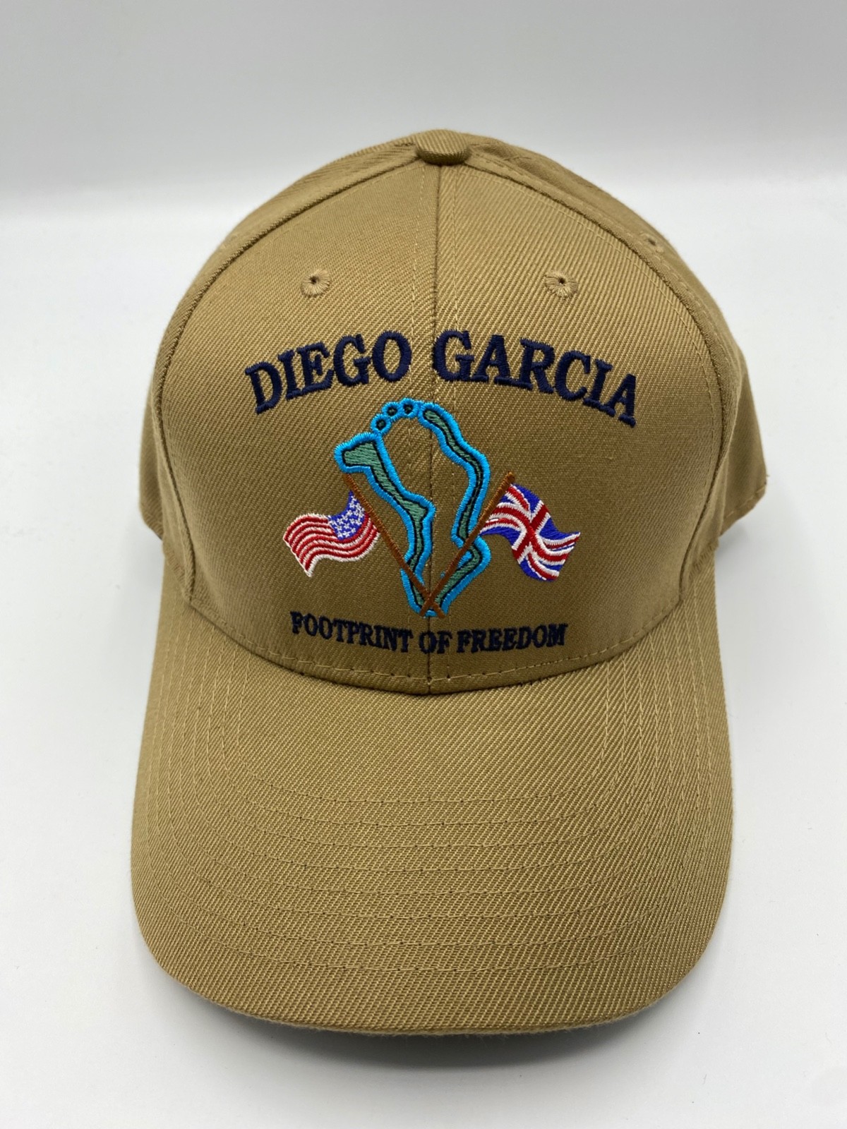 The Corps Diego Garcia Footprint of Freedom Beige Baseball Cap Hat One Size
