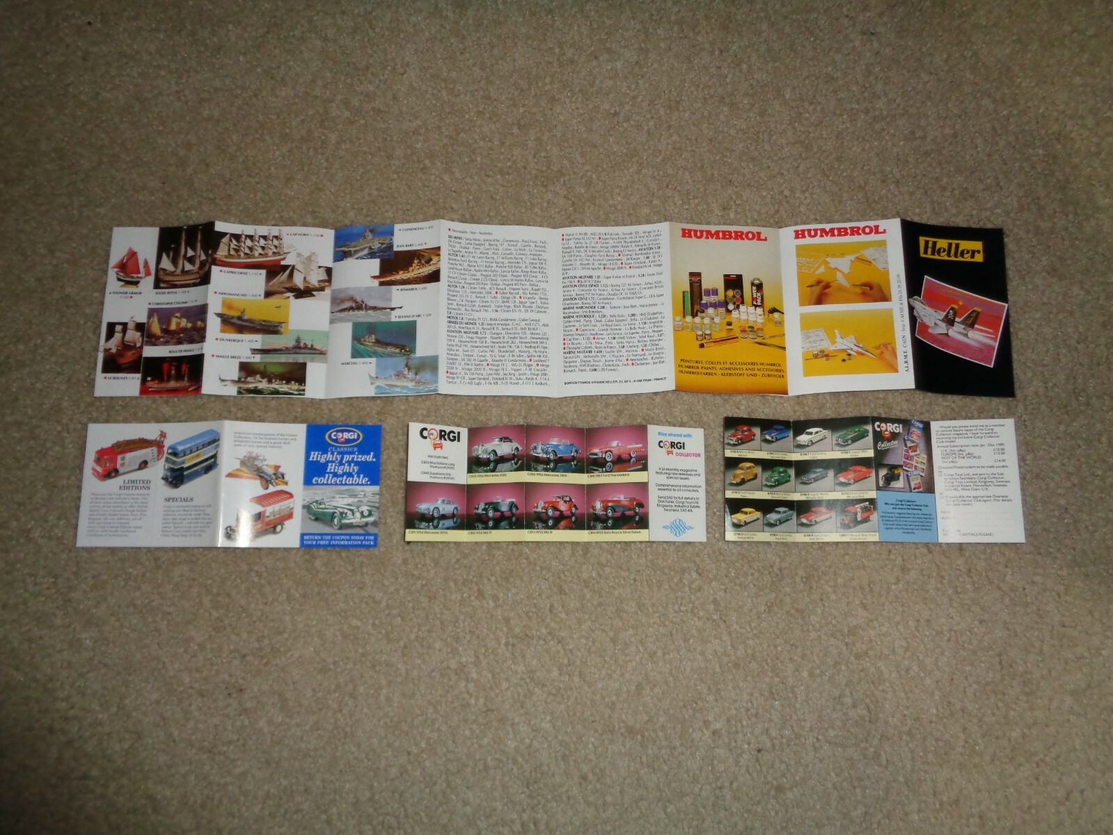 Corgi and Heller Die-Cast Car Leaflet and Flyer - 4 Pcs. - USED #17