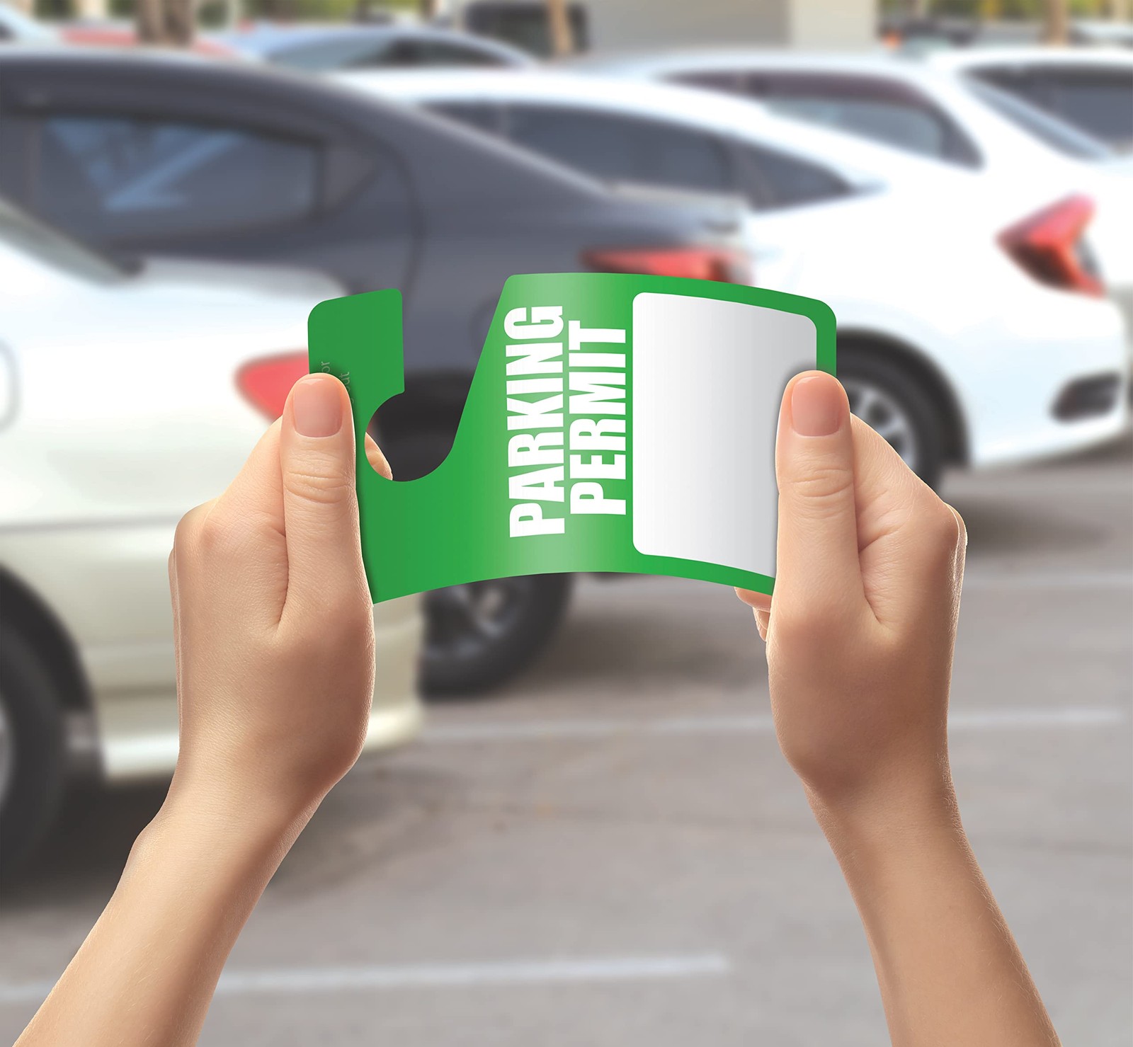 Green Parking Permit Hang Tags, 50 Pack, Poly Plastic Placards, Temporary Par...