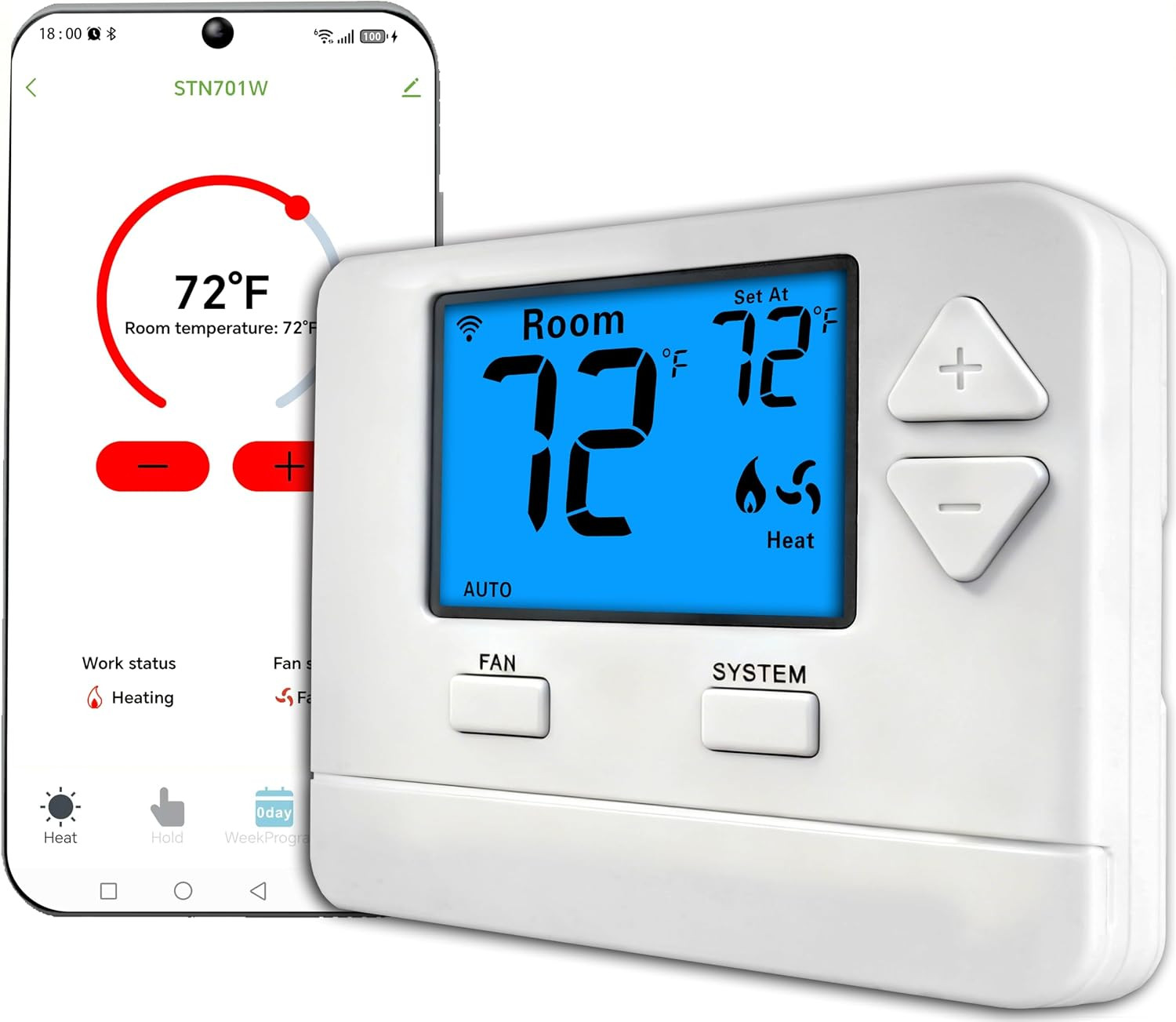 Wifi Thermostats for Home Smart Thermostat Single-Stage 1Heat/ 1Cool, APP Remote