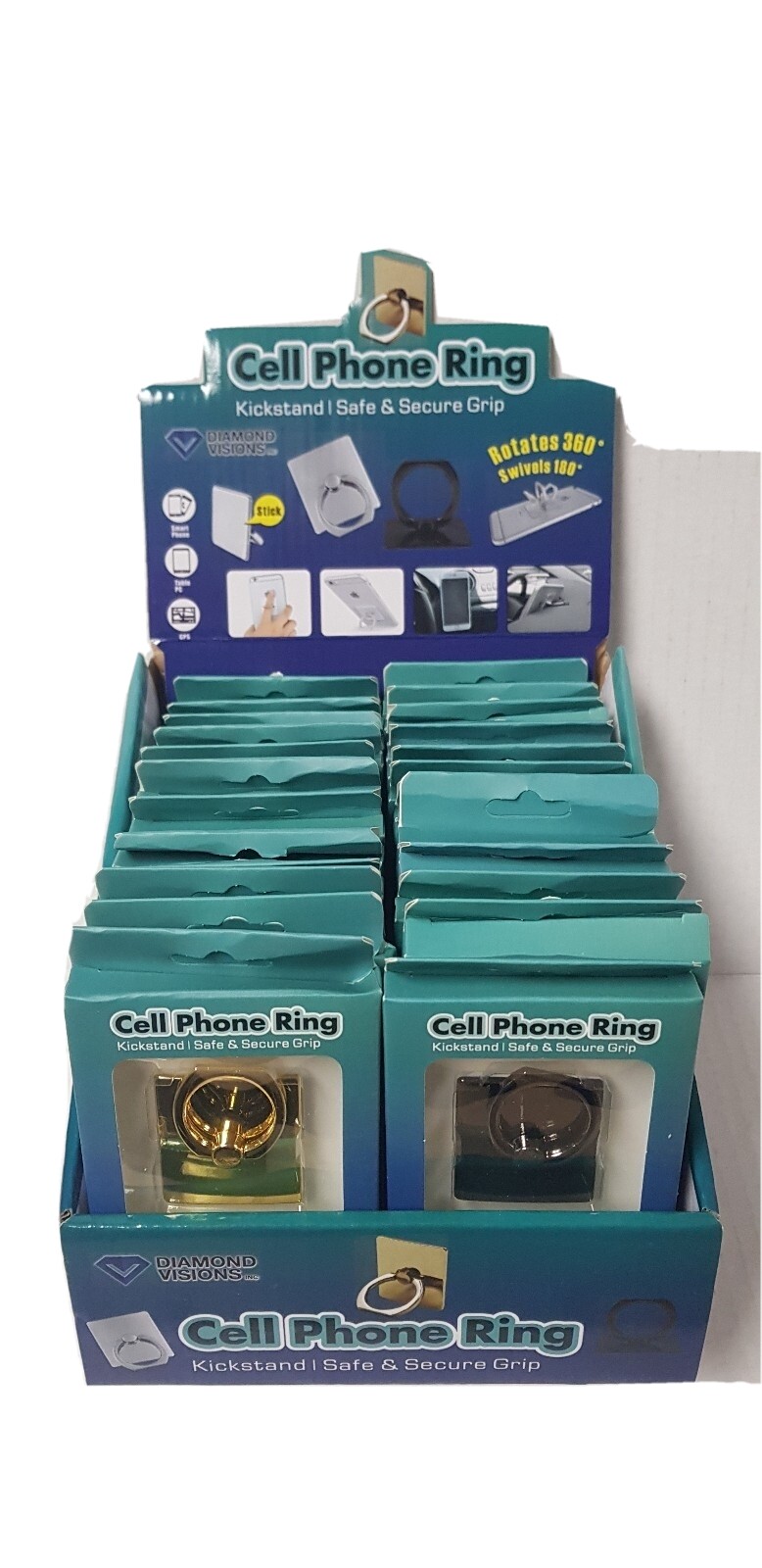 Wholesale 24pc Universal Phone Holder metal Finger Ring Stand for Cell Phone