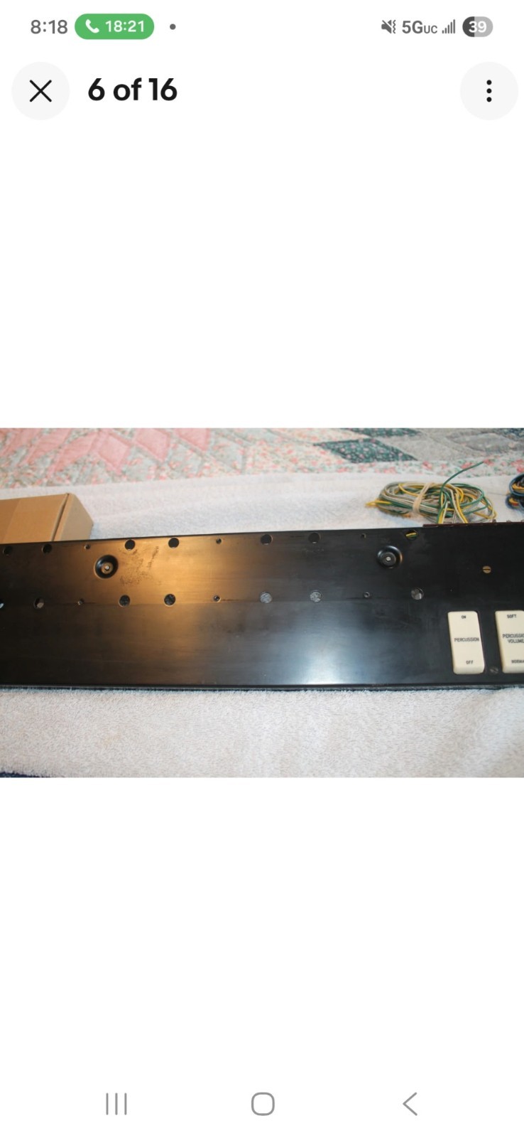 Hammond C-3 Vibrato Percussion Switches and Mounting Panel From Working Organ