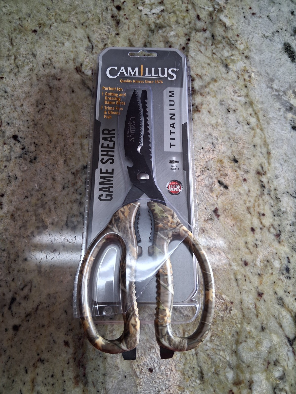 TITANIUM Camillus Game Shear/Multi-tool, New with Sheath; Lifetime Warranty