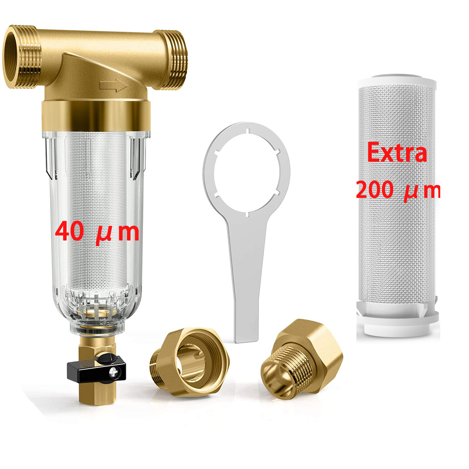 2Pack Reusable Whole House Spin Down Water Filter Sediment Pre-Filter System