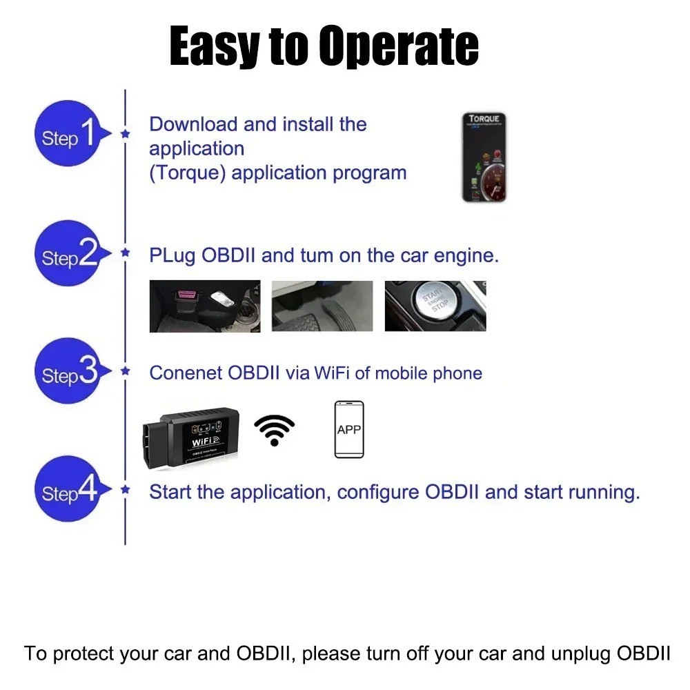 ELM327 WiFi OBD2 Code Reader V1.5 Car Diagnostic Tool Android iOS PC