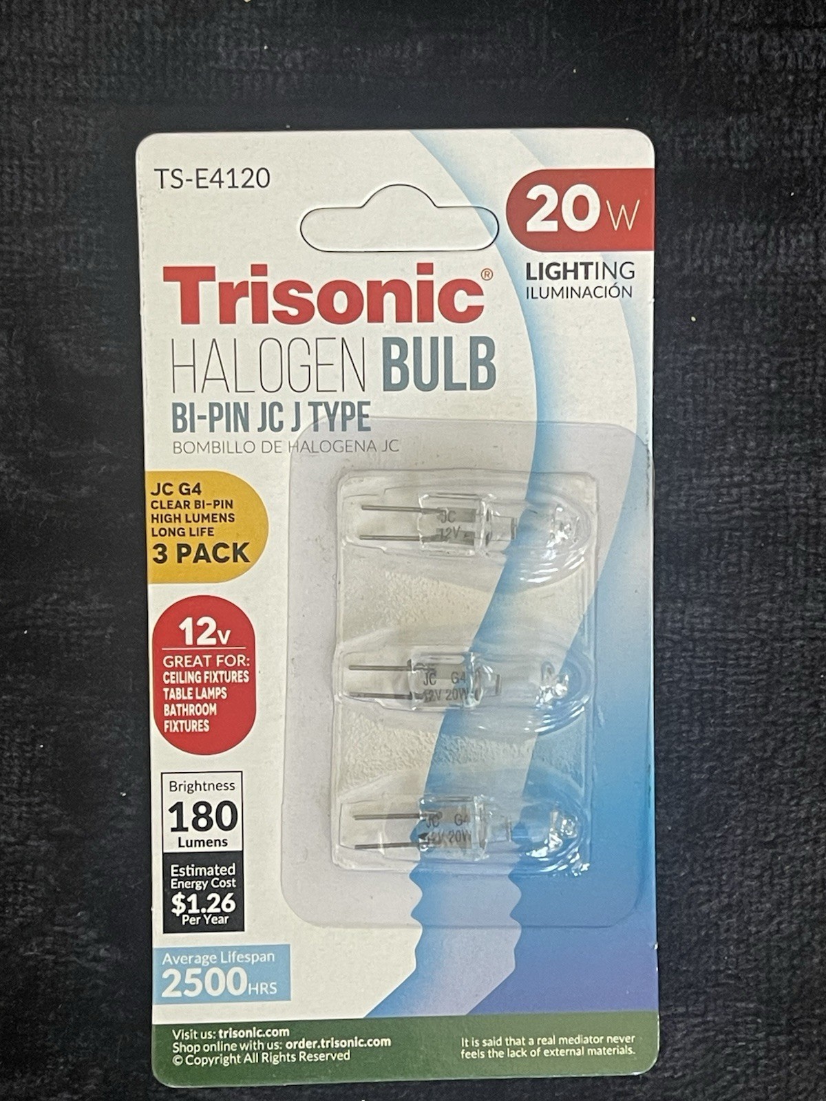 Trisonic 3 pcs G4 Light Bulb 20W 12Volt Bi Pin Base Lamps Halogen LED Light Bulb