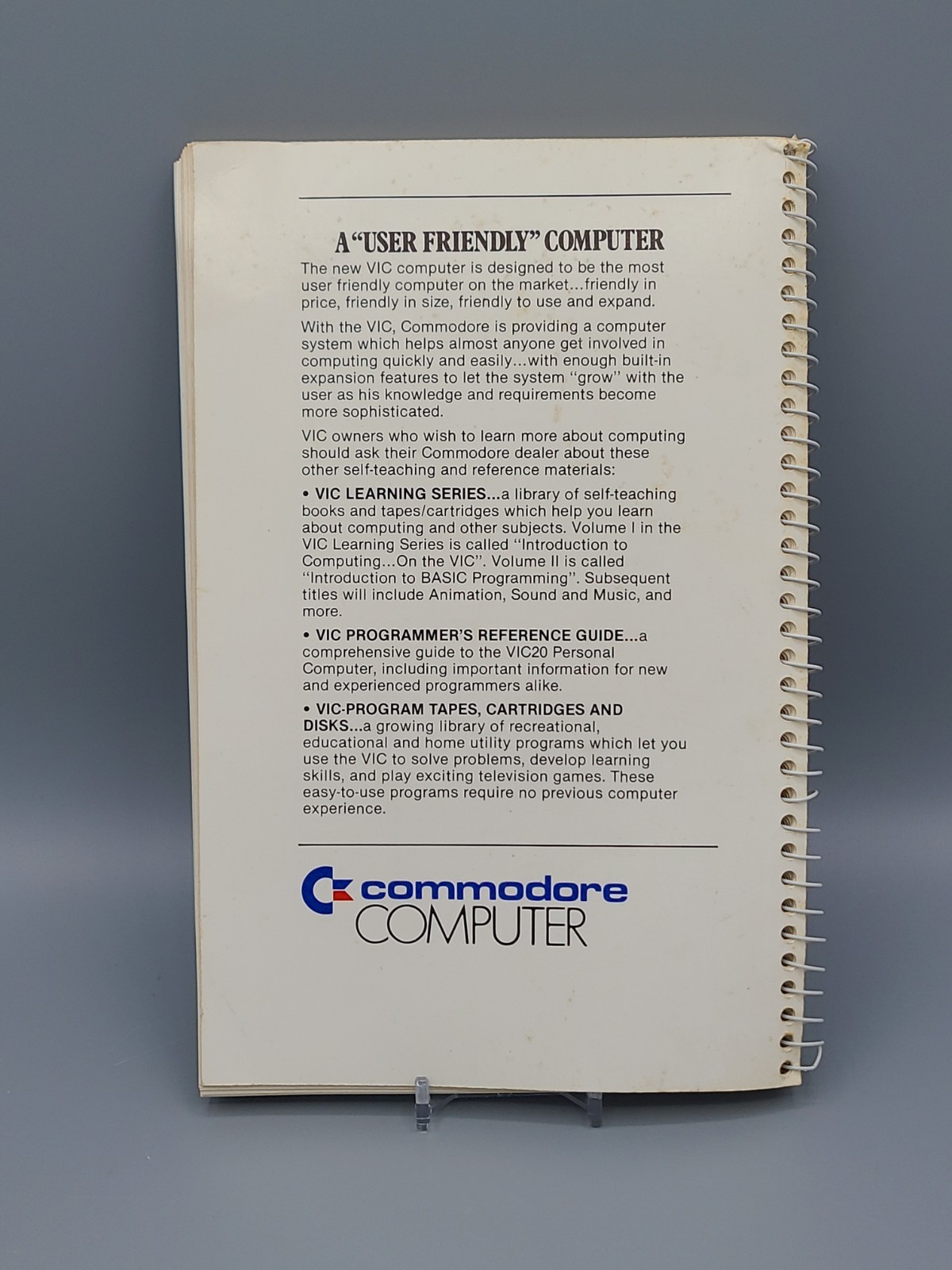 Personal Computing on the VIC-20 A Friendly Computer Guide 1981 Commodore Manual