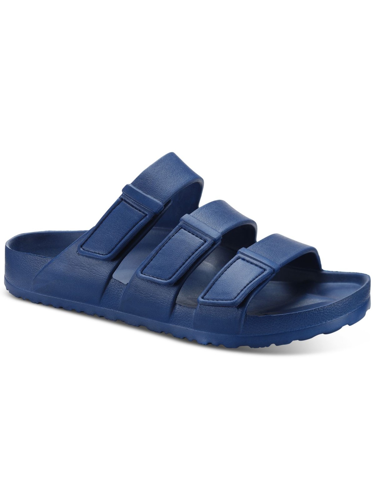 SUN STONE Mens Navy Stay-Put Straps Bowie Open Platform Slip On Sandals 9