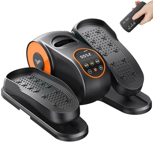 Under Desk Elliptical, Leg Exerciser While Sitting for Seniors | Quiet Orange