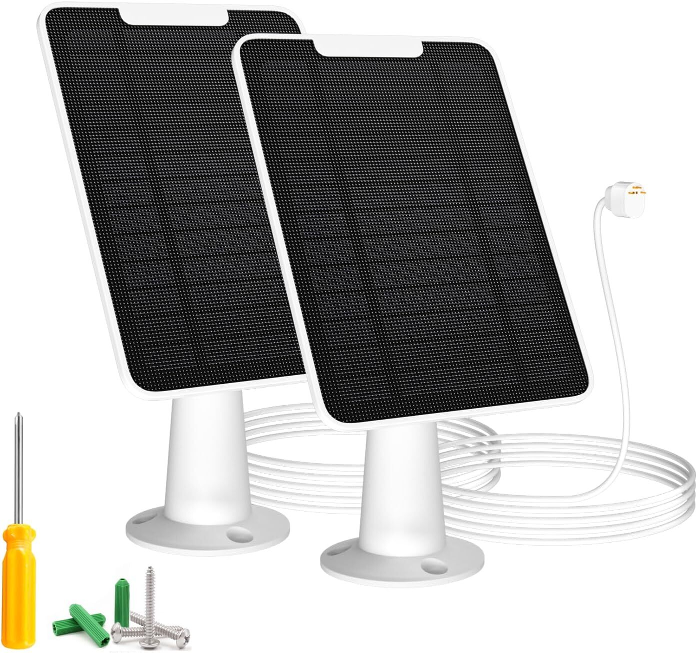 2Pcs 5W Solar Panel Charger Compatible with Google Nest Camera Outdoor 13ftcable