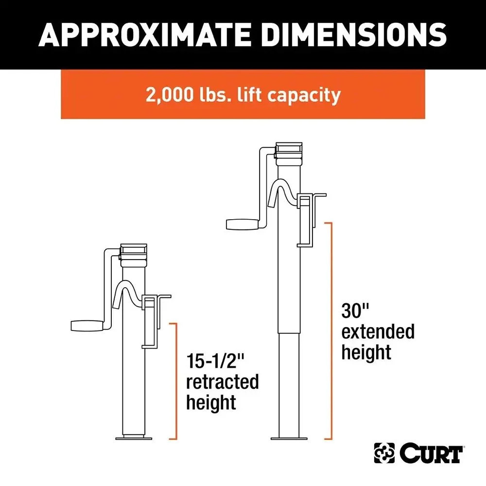 CURT 28306 Bracket Mount Sidewind Swivel Jack