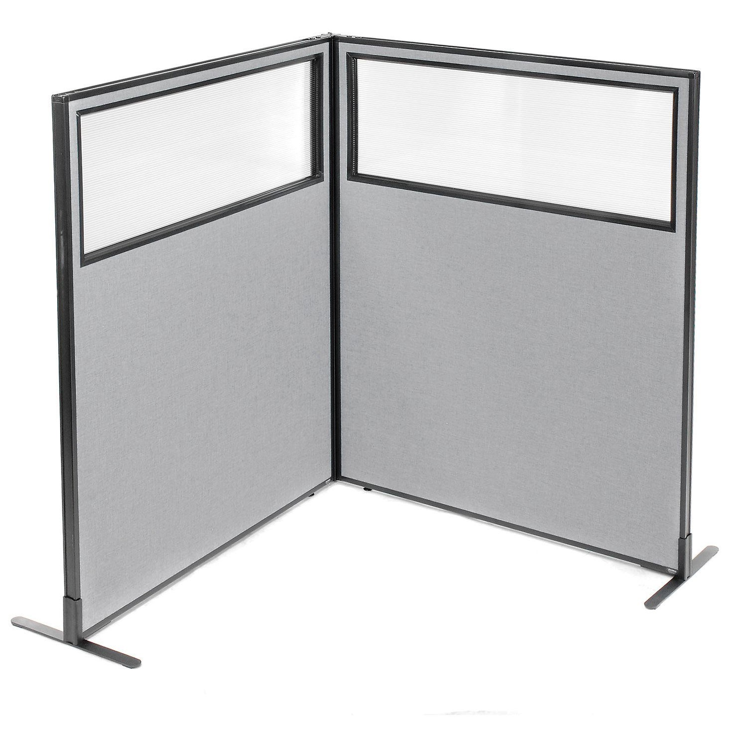 48-1/4"W x 60"H Freestanding 2-Panel Corner Room Divider with Partial Window