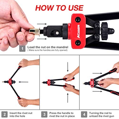Professional Hand Rivet Nut Setter 14" Tool Kit