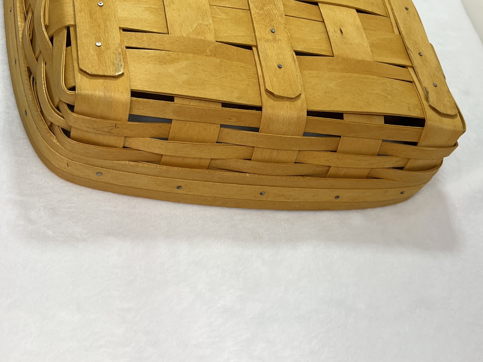 Longaberger Handwoven Wicker Storage Basket Large Rectangular Brown Country USA